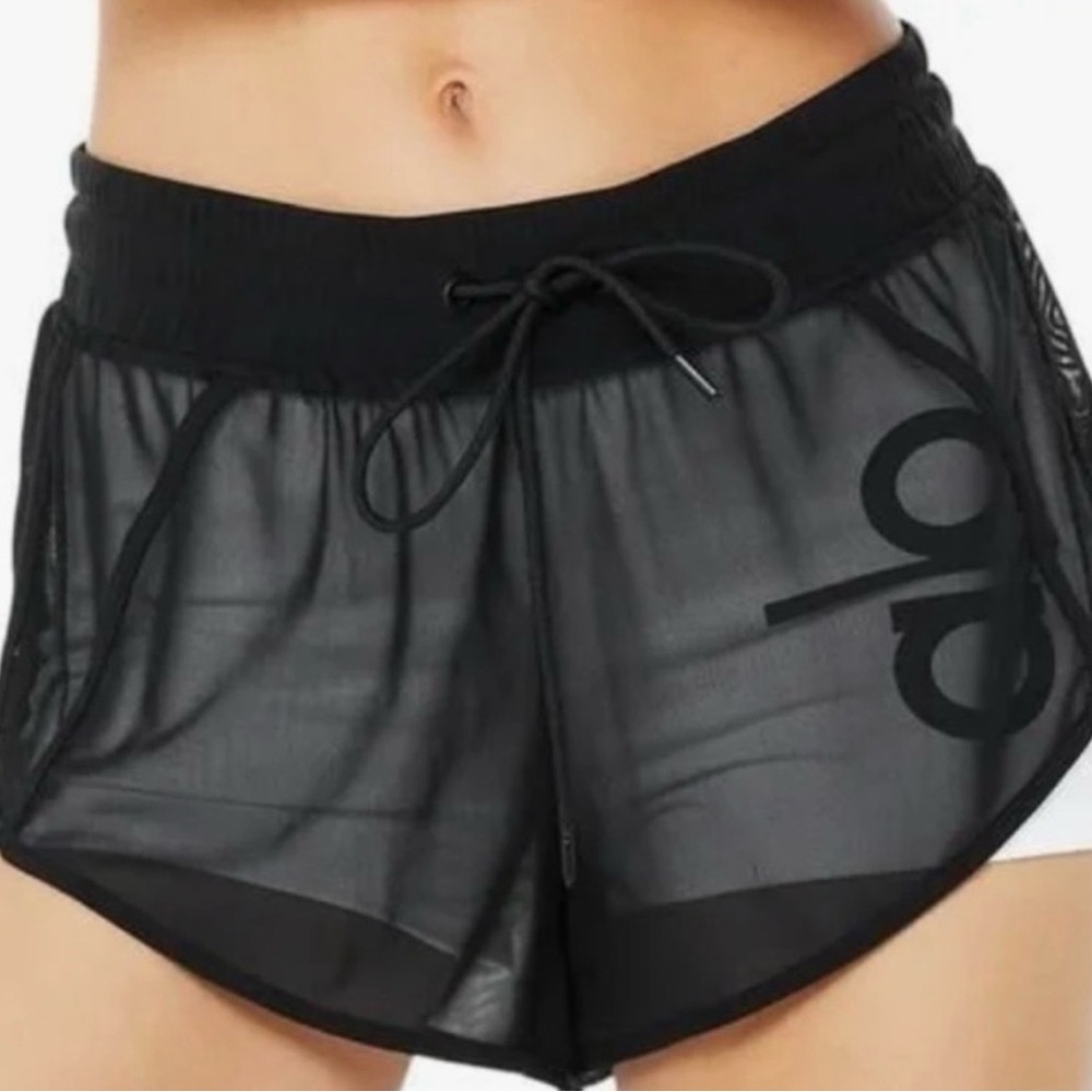 ALO Yoga Black Mesh Athletic Shorts